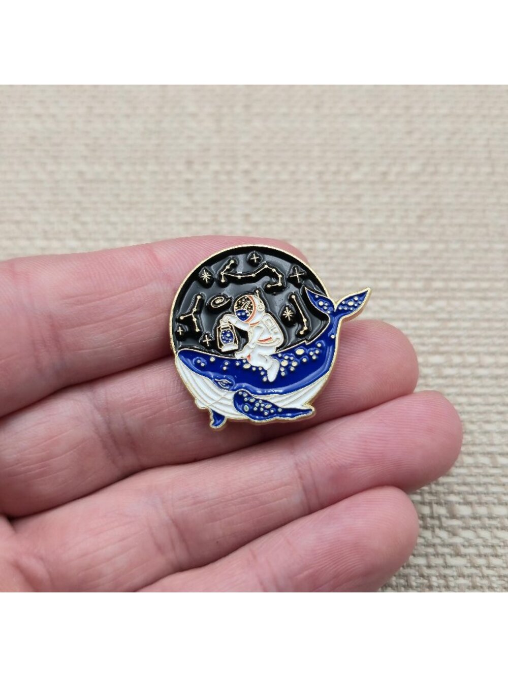 Cosmic Space Whale Astronaut Enamel Pin | Constellation Lantern Lapel Pin A8580